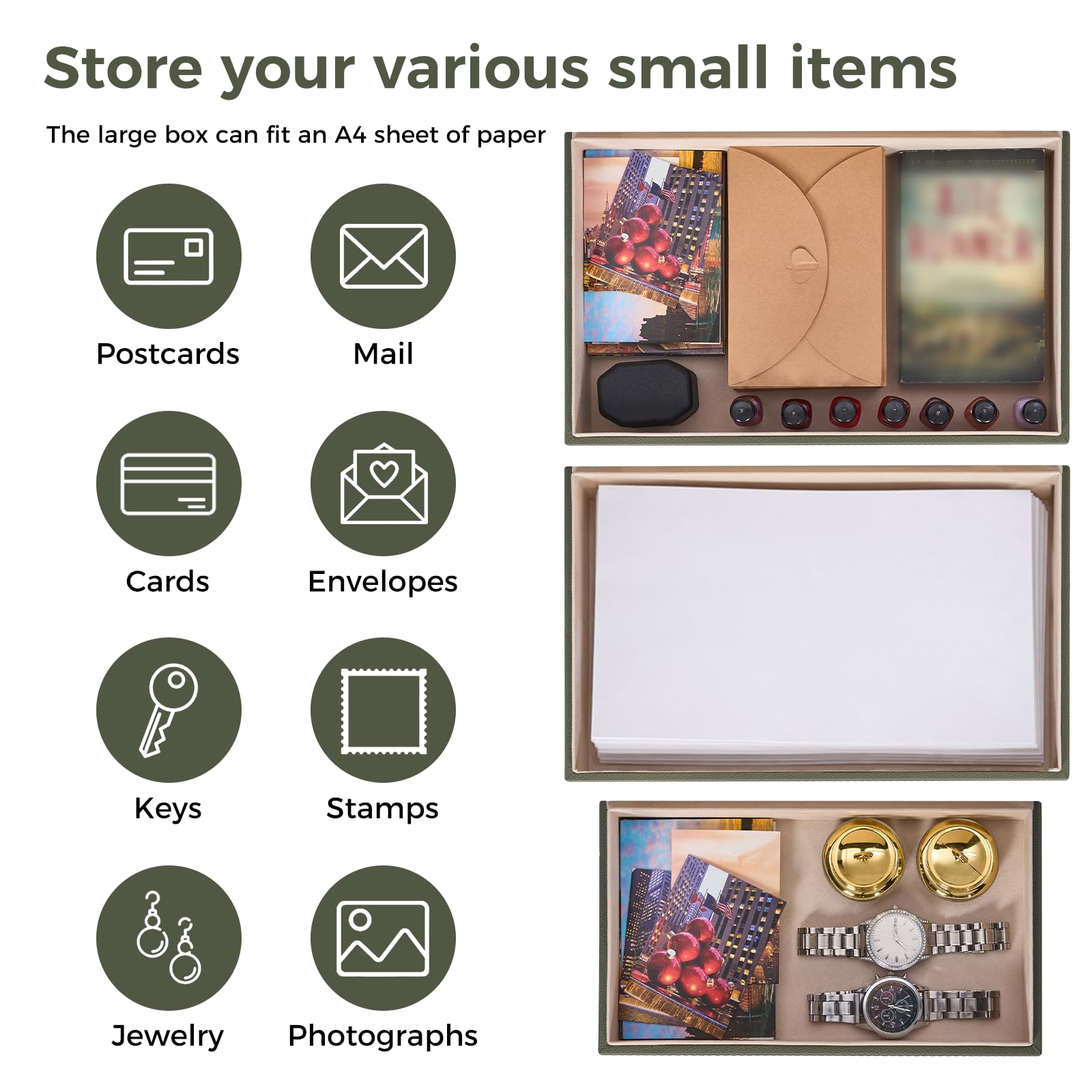 YUNSCEND decorative storage for photos documents and keepsakes