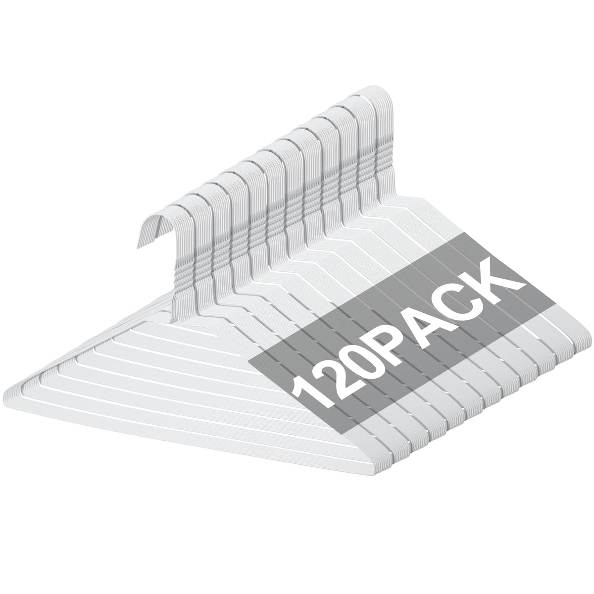 Yuntau 120-pcs wire hangers box keeps wardrobe organized and accessible.