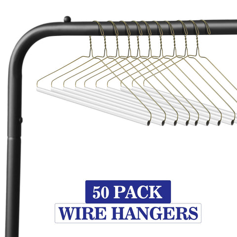 Yuntau 16-inch gold wire hangers aiding space-saving closet organization