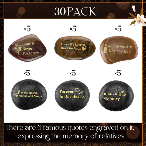 Pack of 30 Yuntau memorial stones ready for guests.