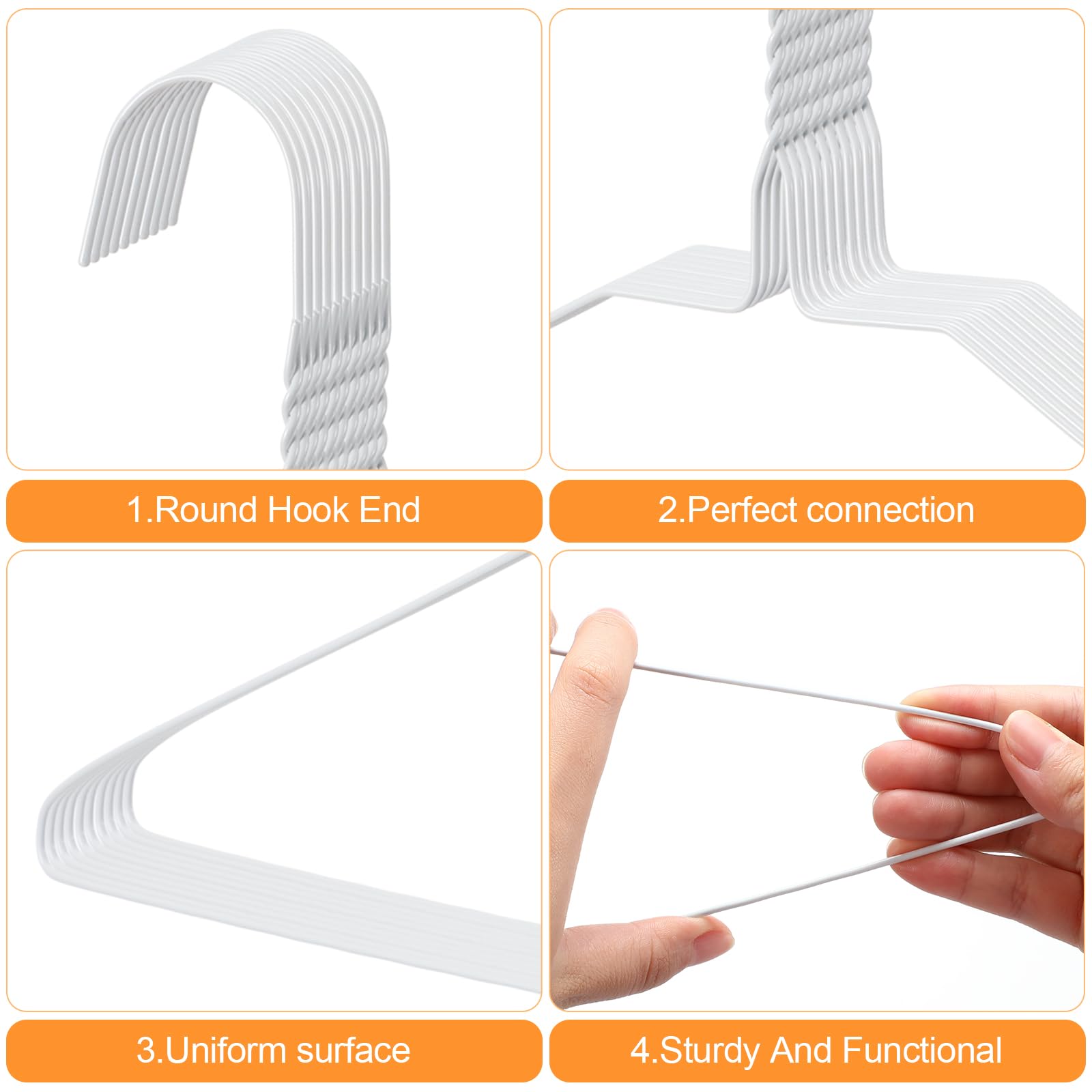 Yuntau alloy steel white hangers are lightweight yet sturdy for daily use.