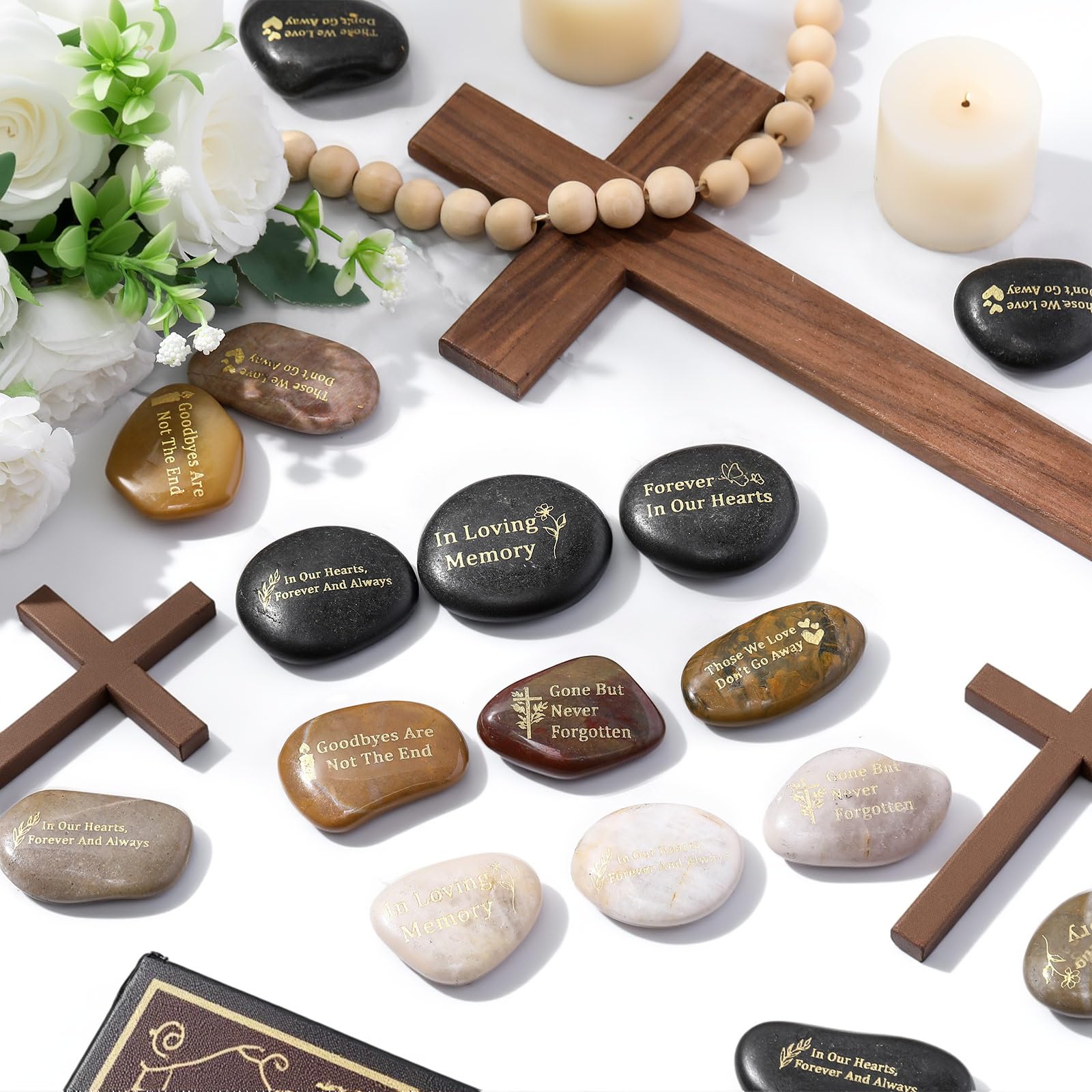 Deep color classic Yuntau stones add solemn ambiance.