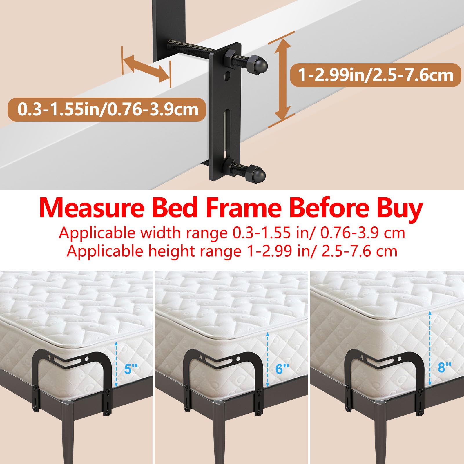 YUOROS bed-frame anti-slip gripper keeps the mattress in place during nightly movement.