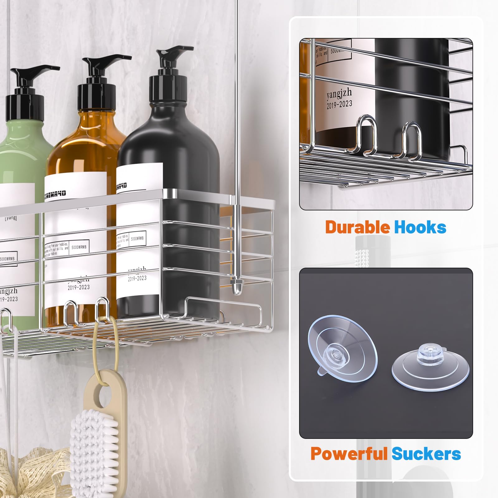 YUOROS 304 stainless steel construction resists rust in wet bathrooms.