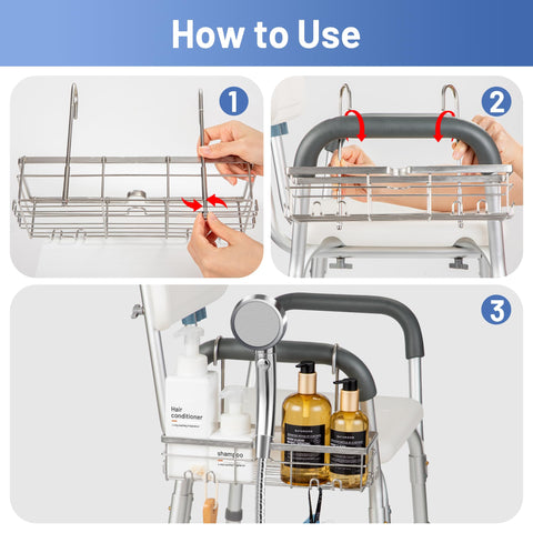 YUOROS daily-use setup highlights a practical storage solution for showers.