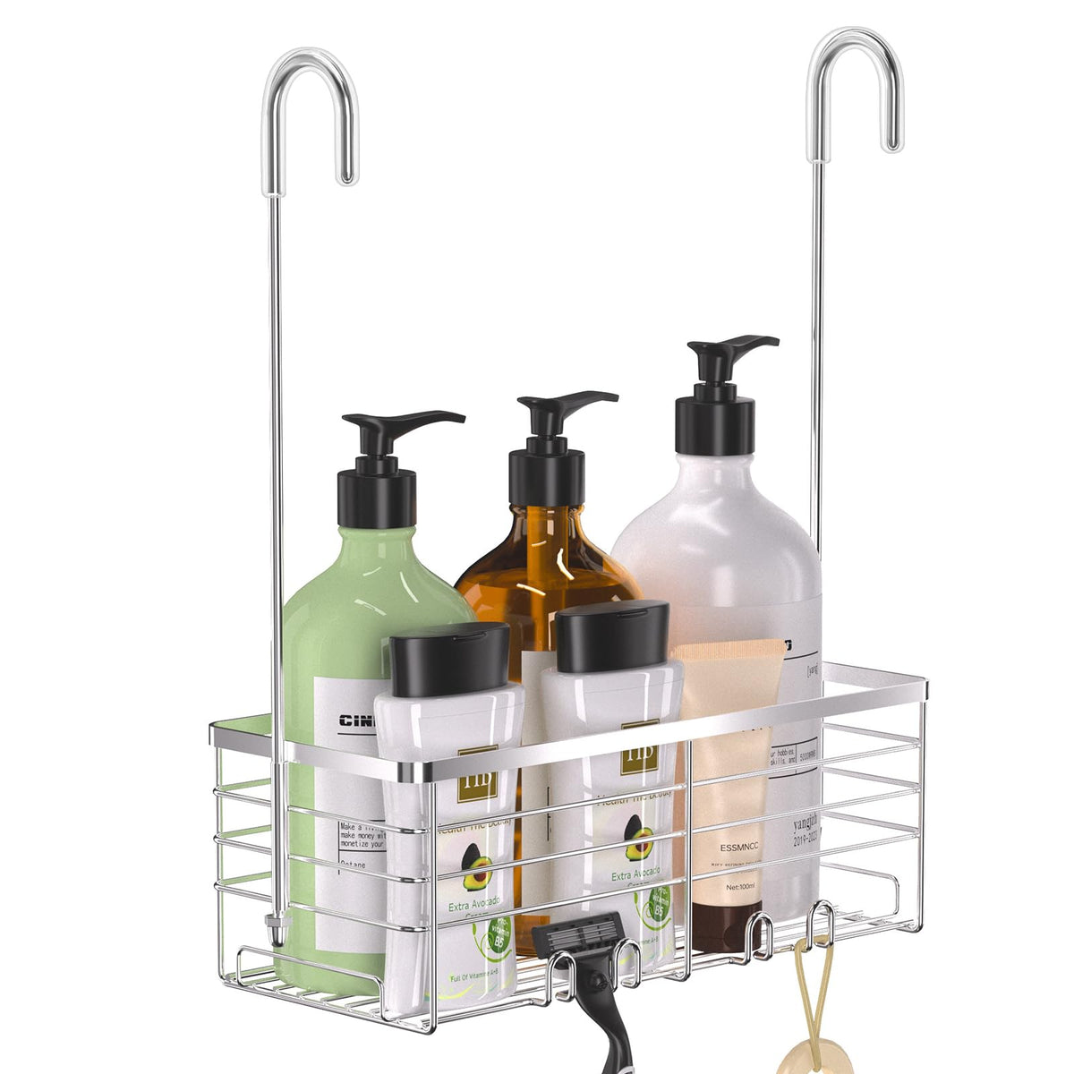 YUOROS shower caddy over-the-door keeps bath essentials neatly organized and accessible.