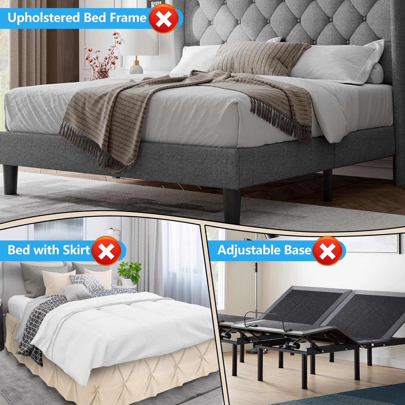 Zero-point-one-two-inch thick metal plate protects frame while holding the mattress