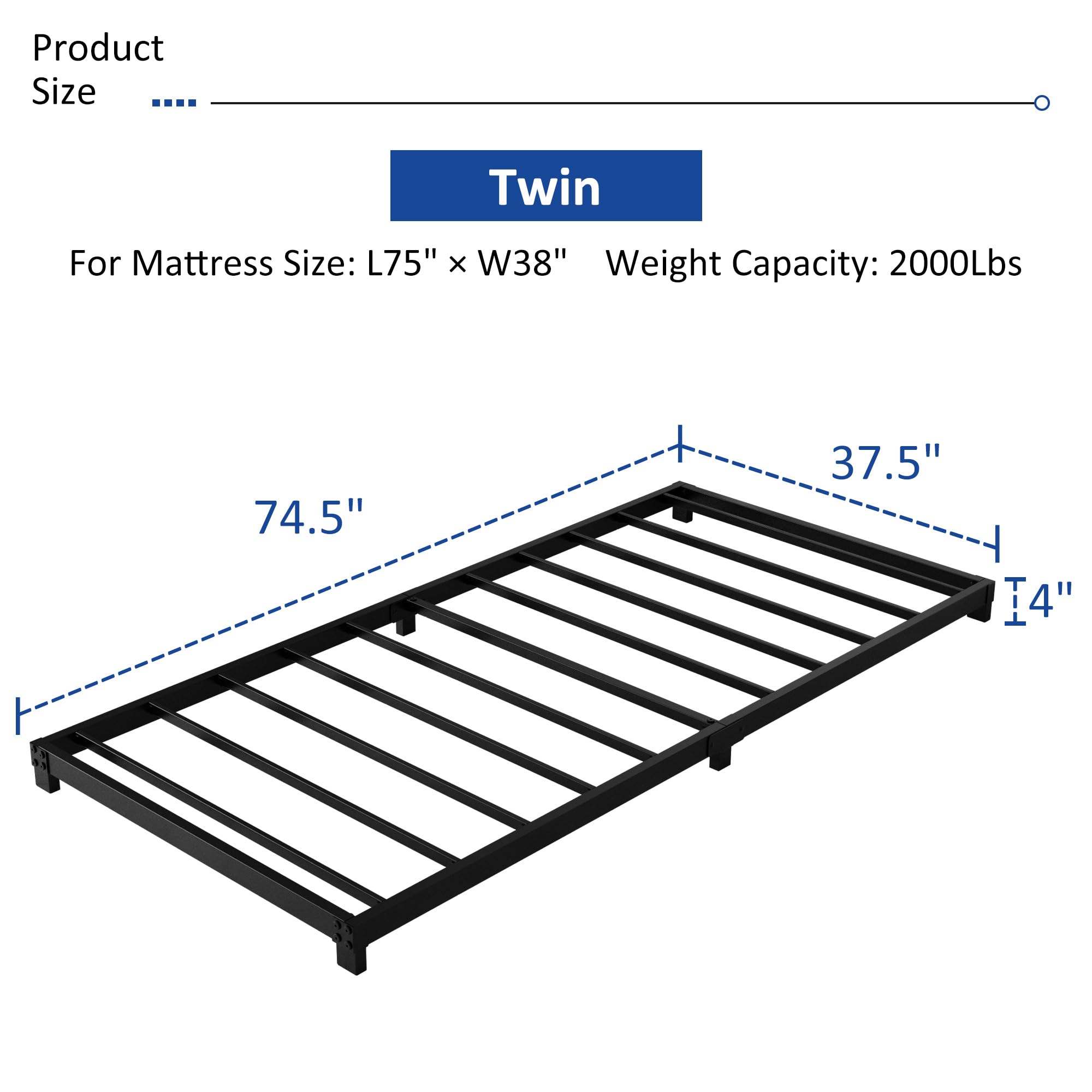 YUSENHEEI 4-inch low-profile twin frame demonstrates safer, ground-hugging design.