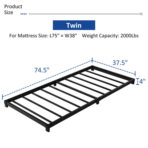 YUSENHEEI 4-inch low-profile twin frame demonstrates safer, ground-hugging design.
