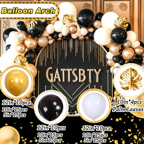 Yusino black gold balloon set elevates party decor and moments.