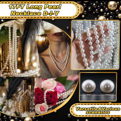 Yusino pearl chain 17ft offering flexible garland and display options.