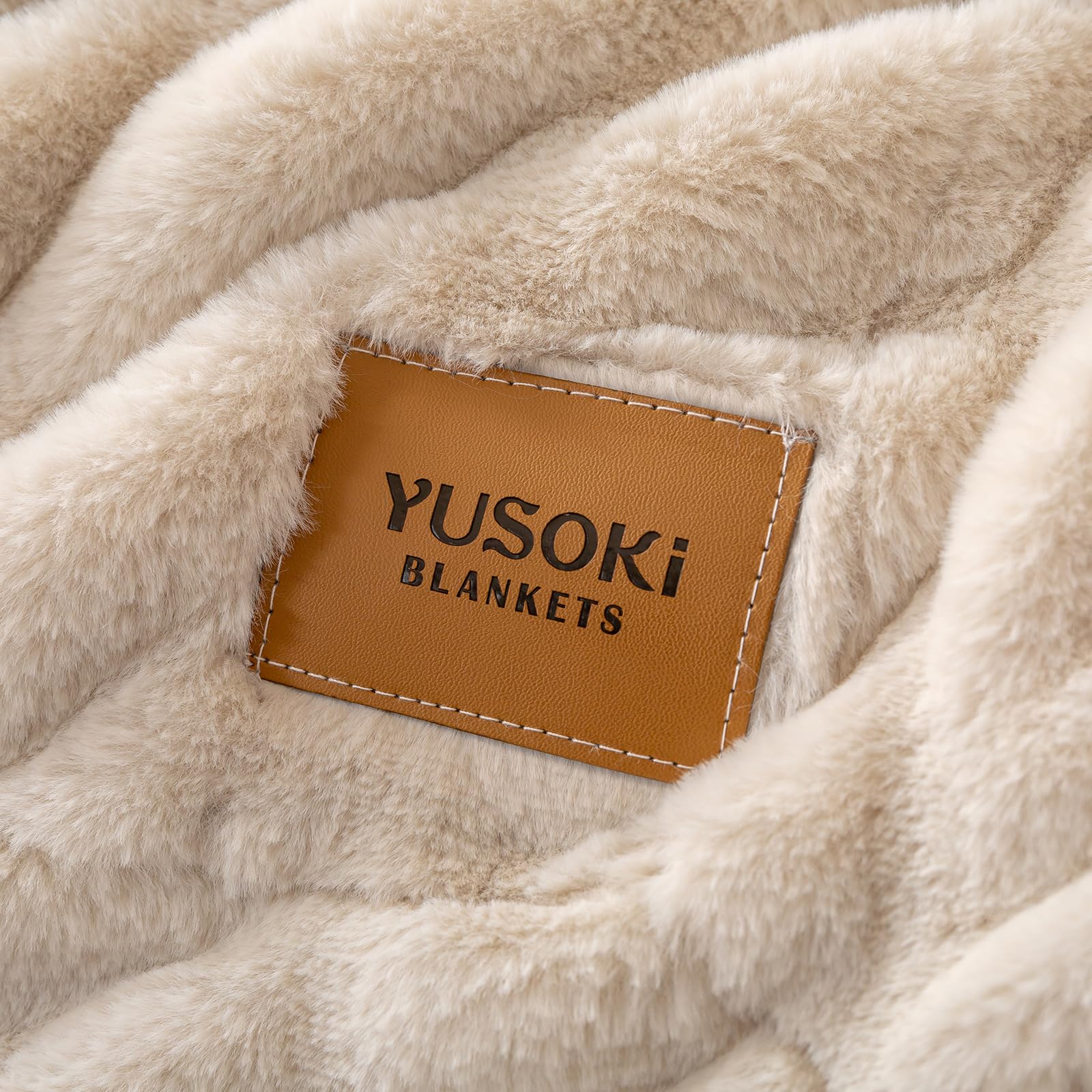 YUSOKI beige antique ivory throw complements seasonal décor nicely.