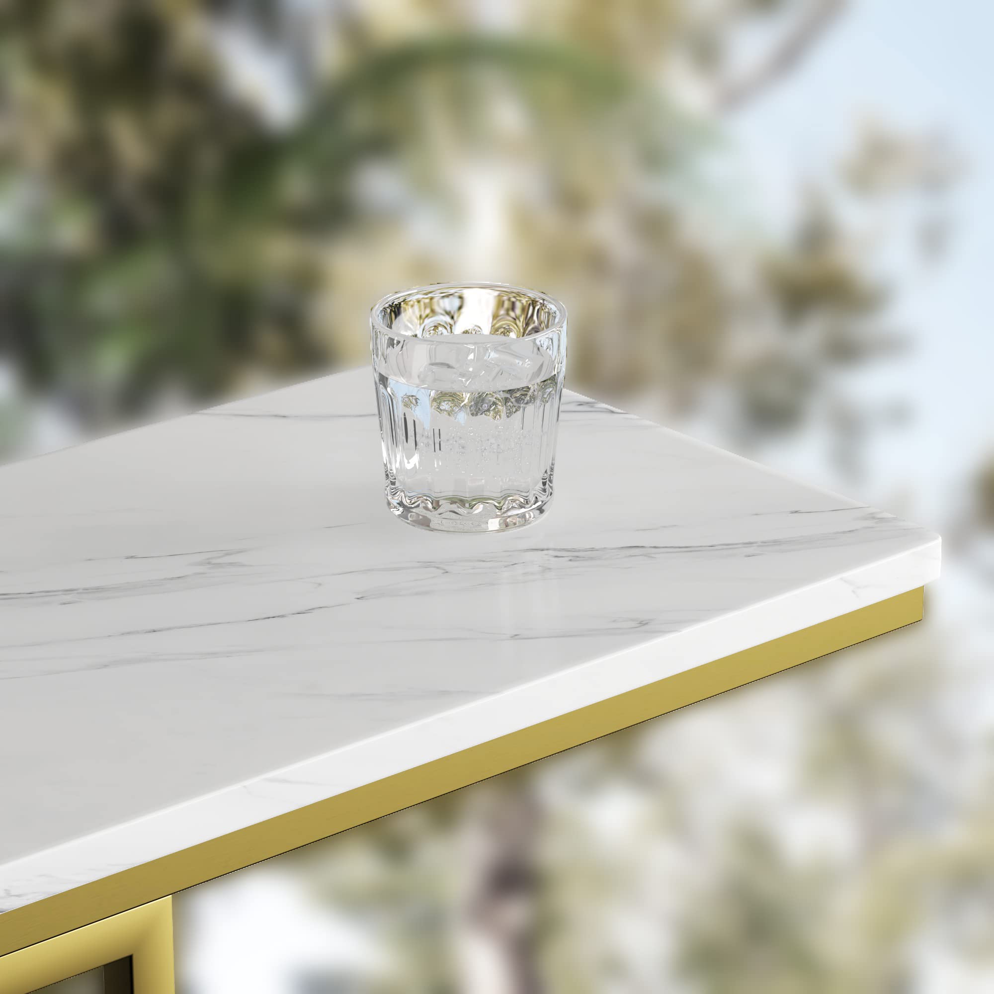 Yusong golden matte frame adds warm style to living spaces.