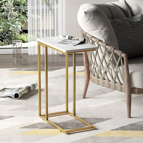 Yusong small-space end table ideal for coffee, snacks, and compact laptop setups.