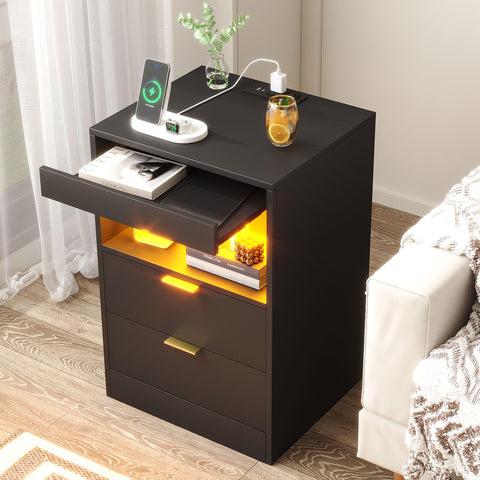 Yusong Night Stand dimensions 13.8 inches deep, 15.8 inches wide, 23.6 inches tall.