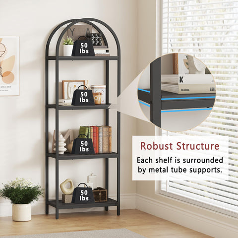 Yusong open shelves provide versatile display for plants and collectibles