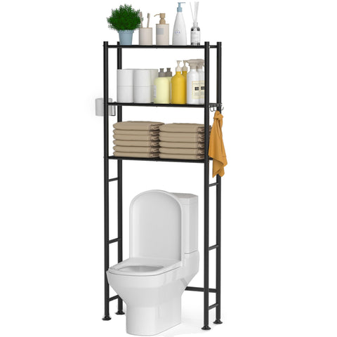 Yutrchey 3-tier over-toilet storage shelf keeps toiletries organized in a compact bathroom.
