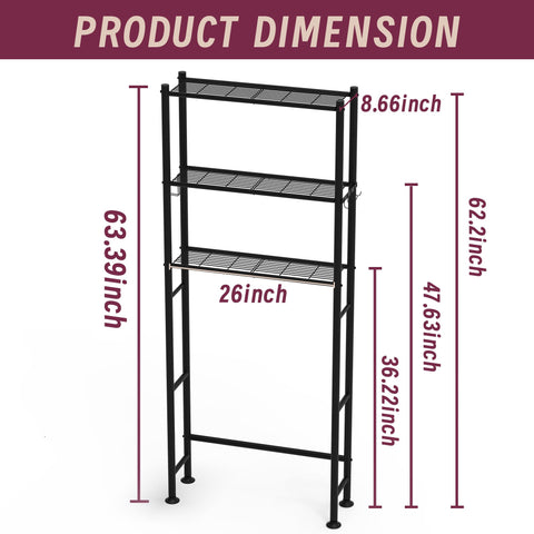 Yutrchey bathroom organizer with hooks for towels and brushes.