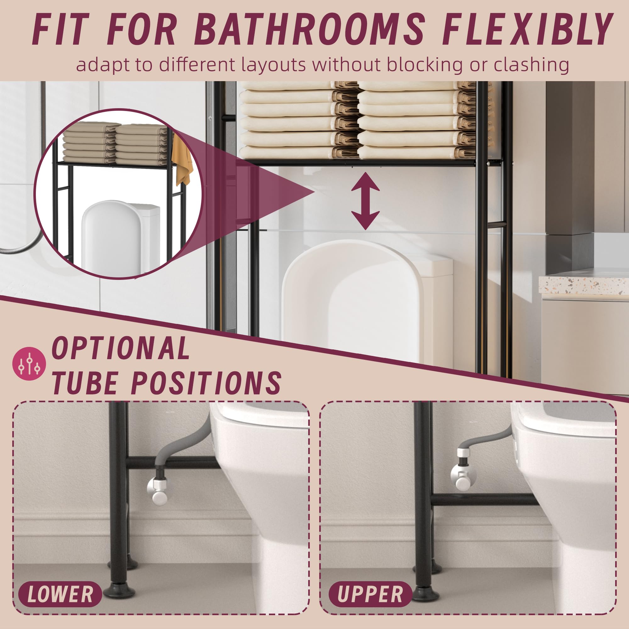 Yutrchey wall-fixings and adjustable feet stabilize the unit on various floors.