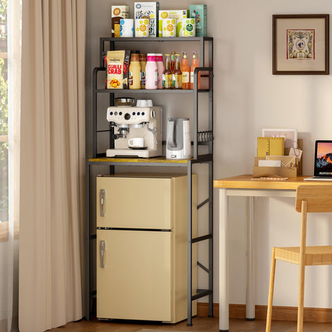 Yuyetuyo 3-Tier fridge stand easy assembly with sturdy materials.