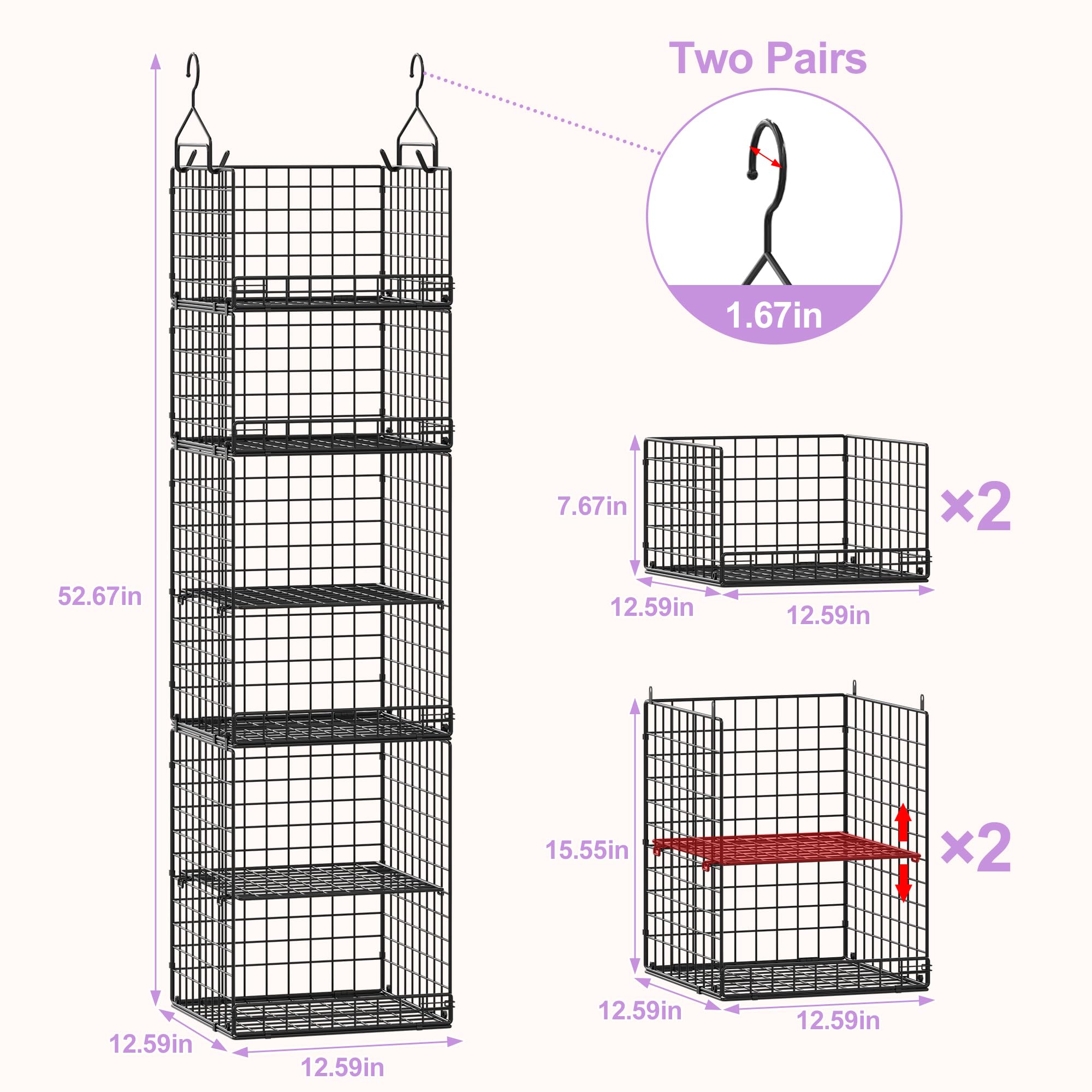 Yuyetuyo adjustable dividers highlighting flexible shelf spacing for items