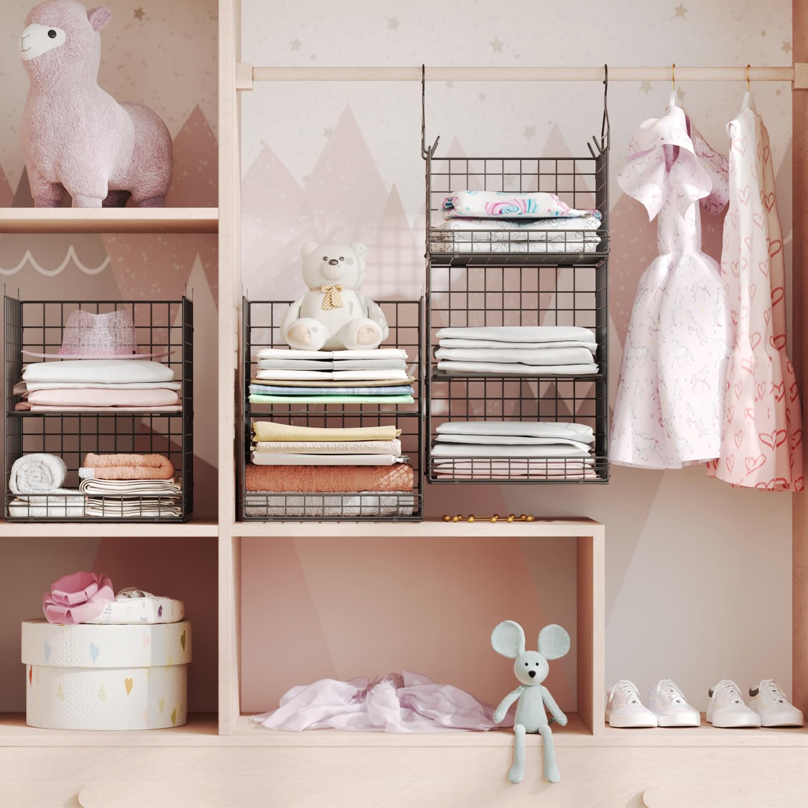 Yuyetuyo adjustable drawer dividers organize socks and accessories.