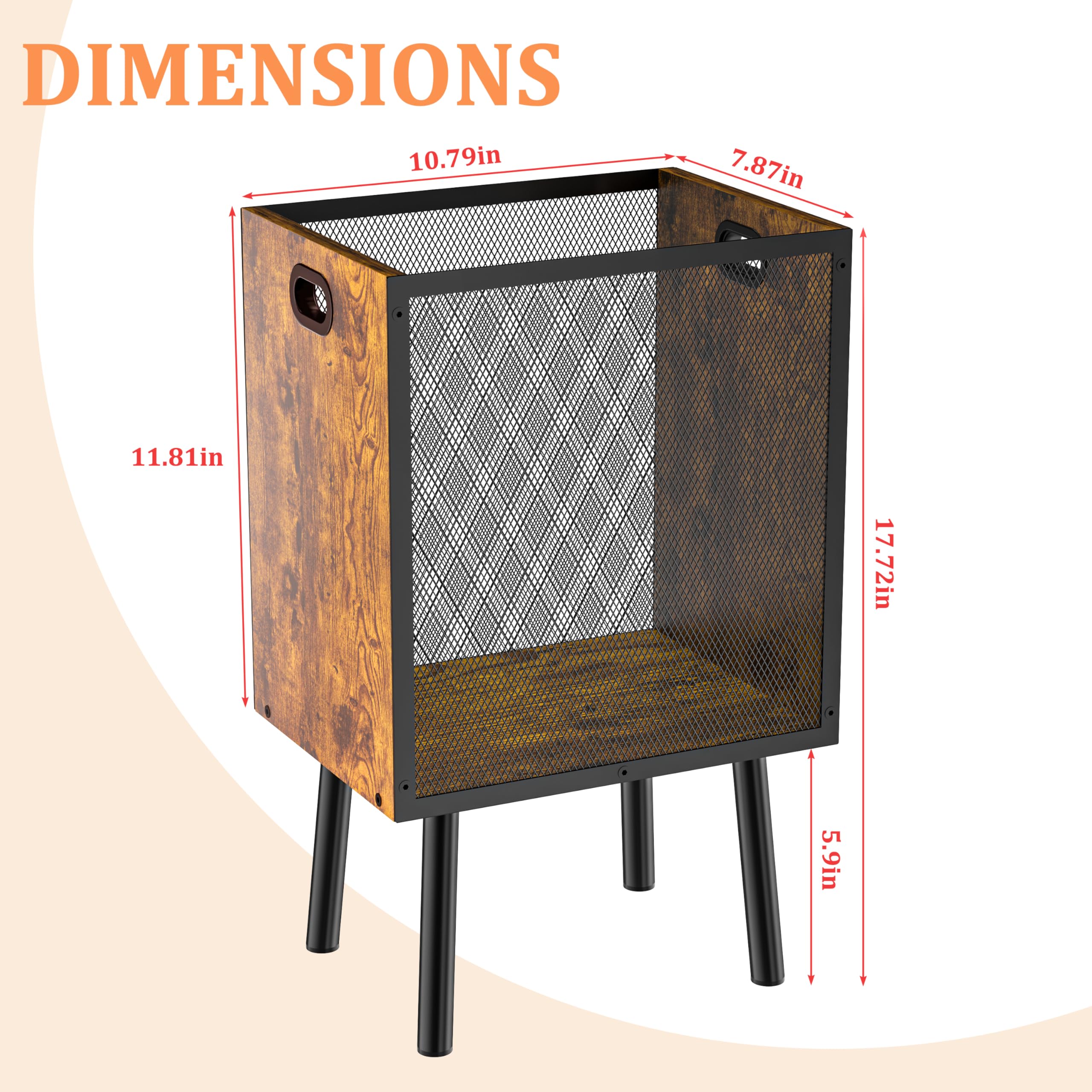 Yuyetuyo elegant waste basket complements decor while handling paper waste and small trash.