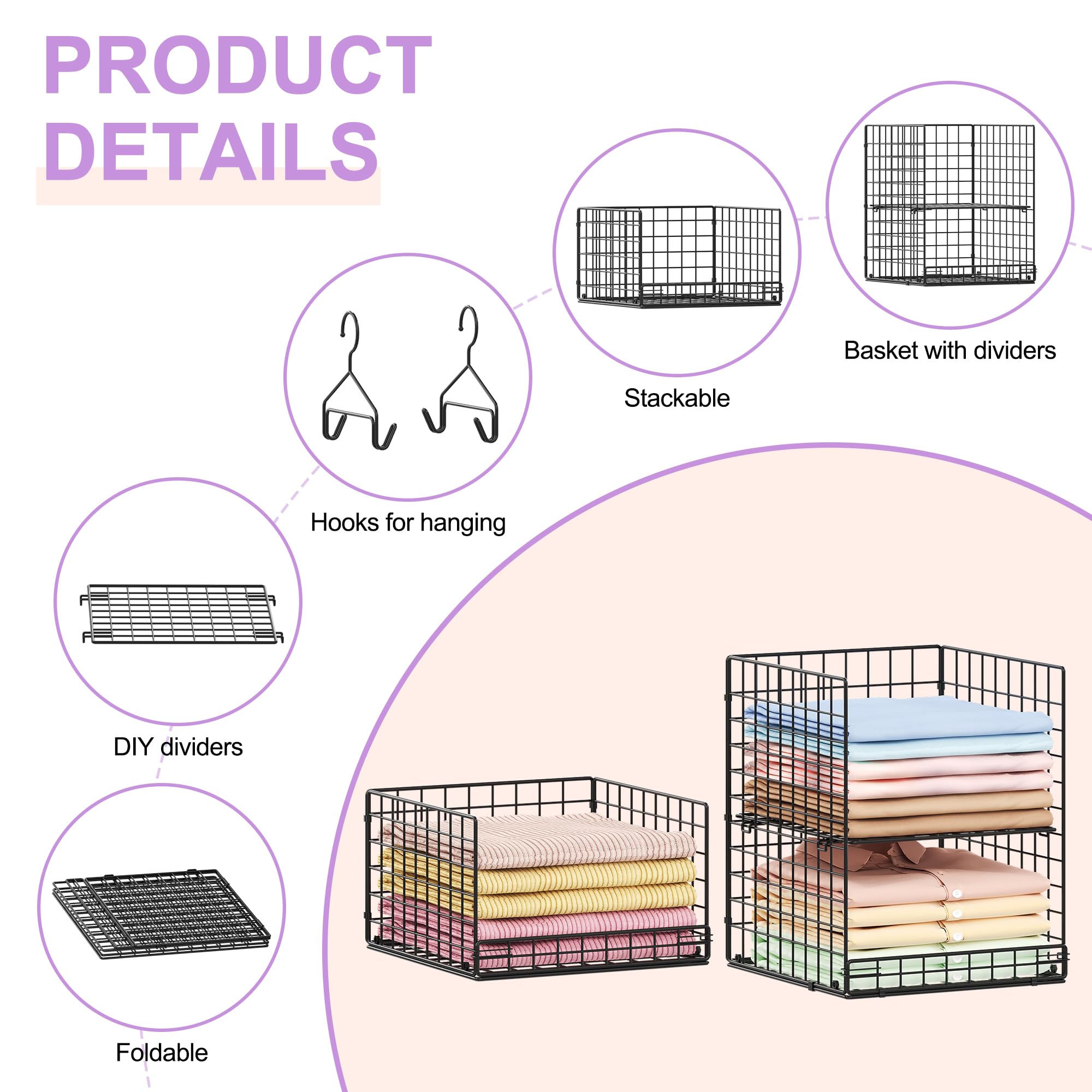 Yuyetuyo foldable closet shelf collapsed for compact storage