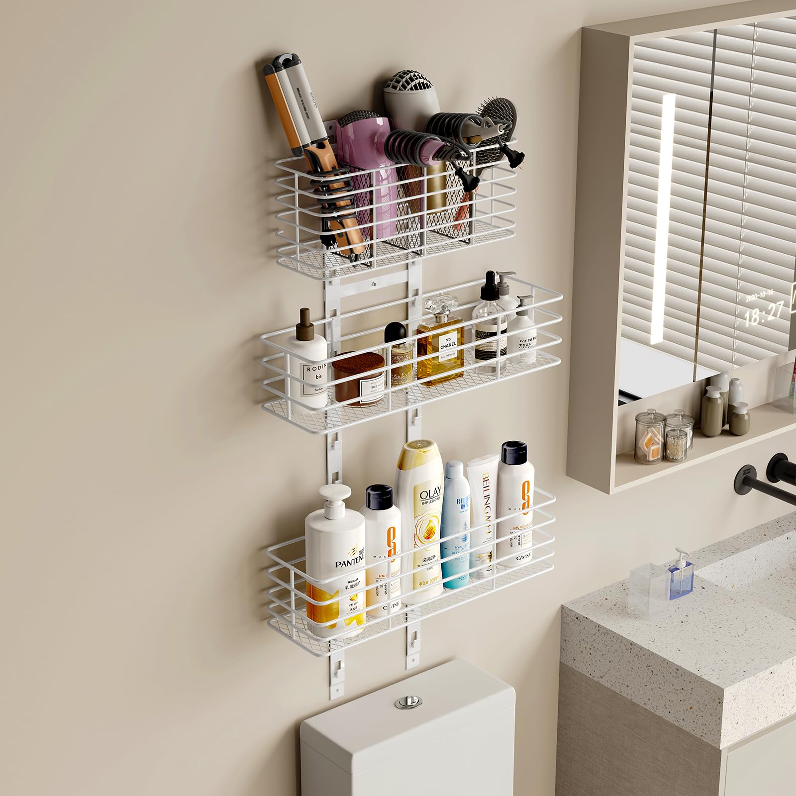 Yuyetuyo iron-wire dividers organize hot tools securely and neatly.