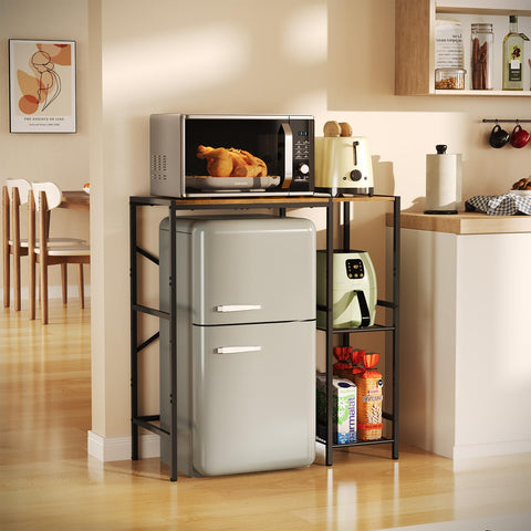 Yuyetuyo mini fridge stand dimensions ensure fit in tight spaces.