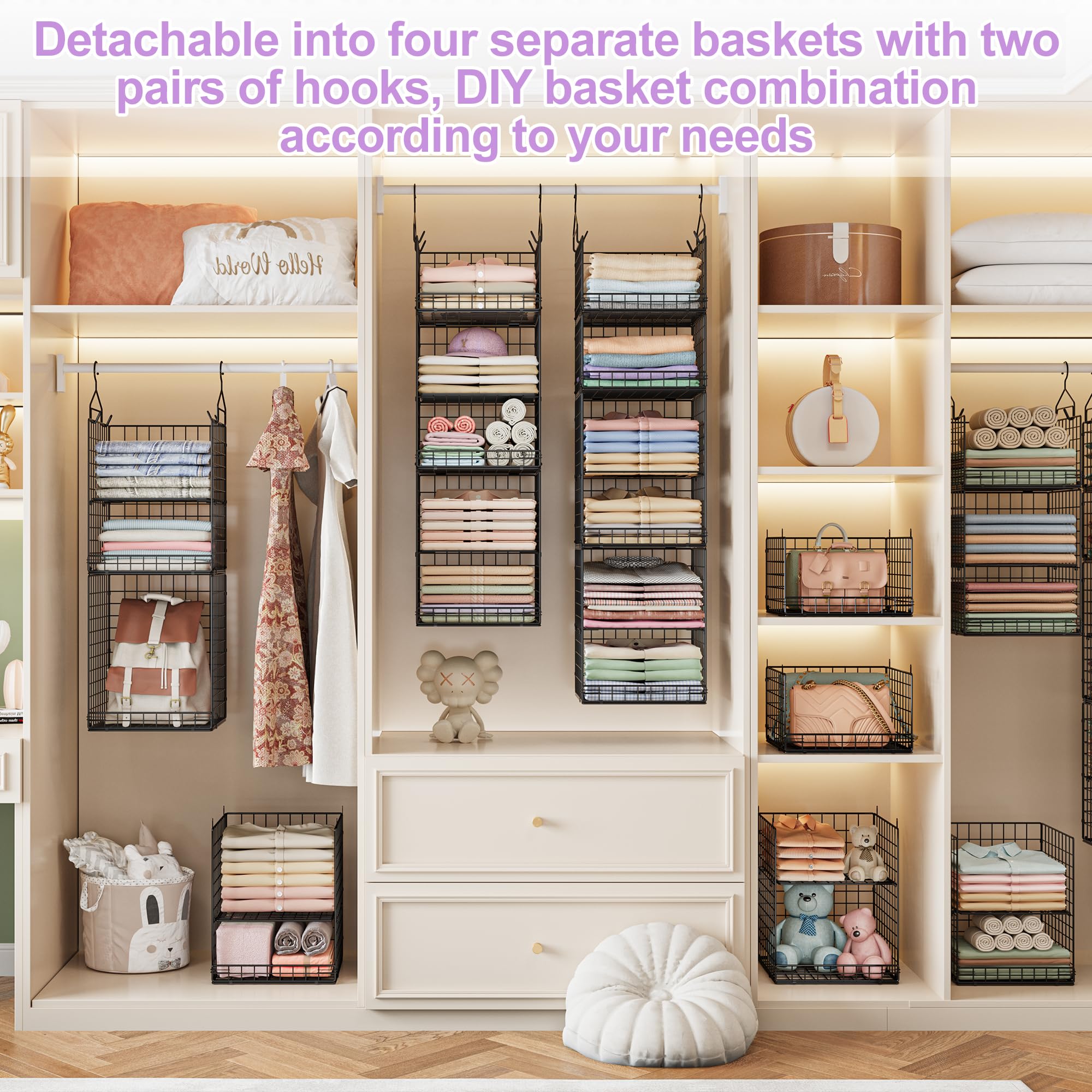 Yuyetuyo durable wire storage baskets promoting breathability and visibility