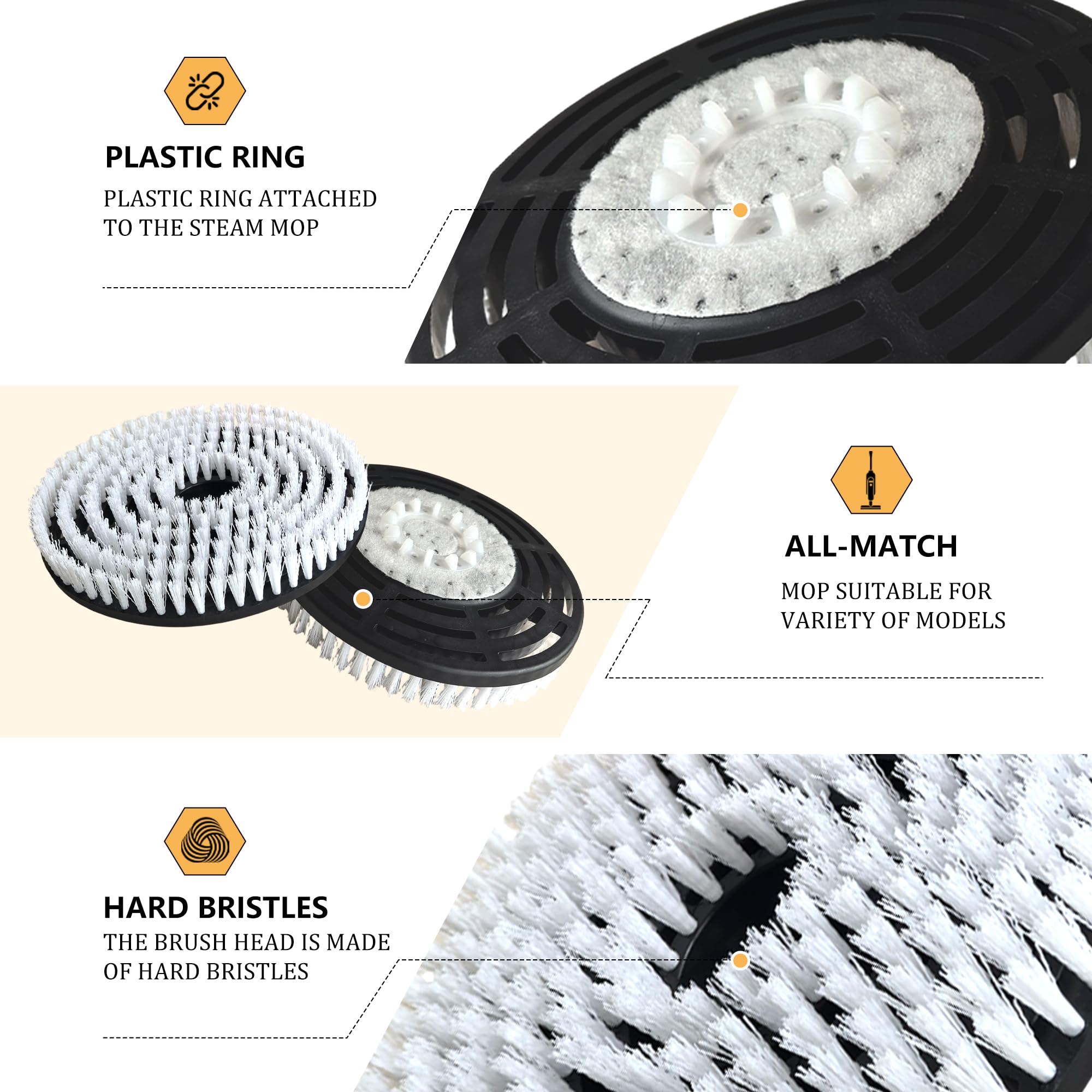 YUYUXB brush pad for S8001 cleans stubborn grime with rotating action.