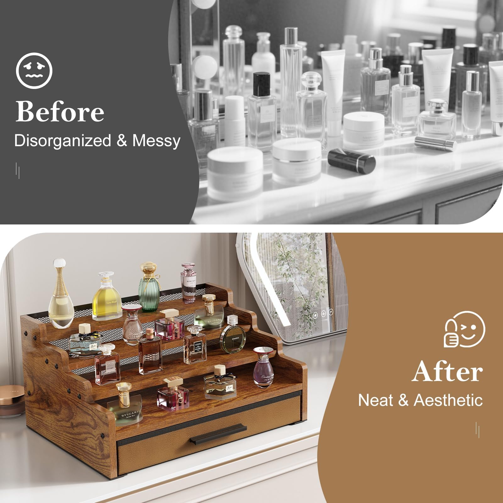Yuzehuaza fabric-lined drawer cushions delicate items.