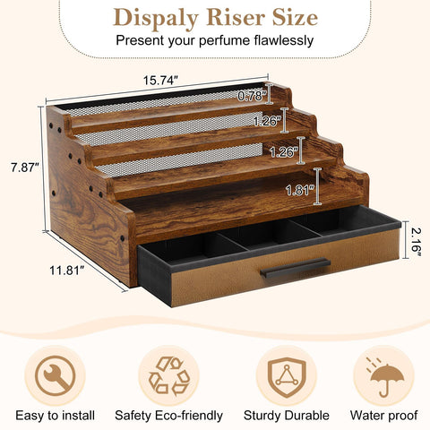 Yuzehuaza grooming organizer on a vanity for accessories.