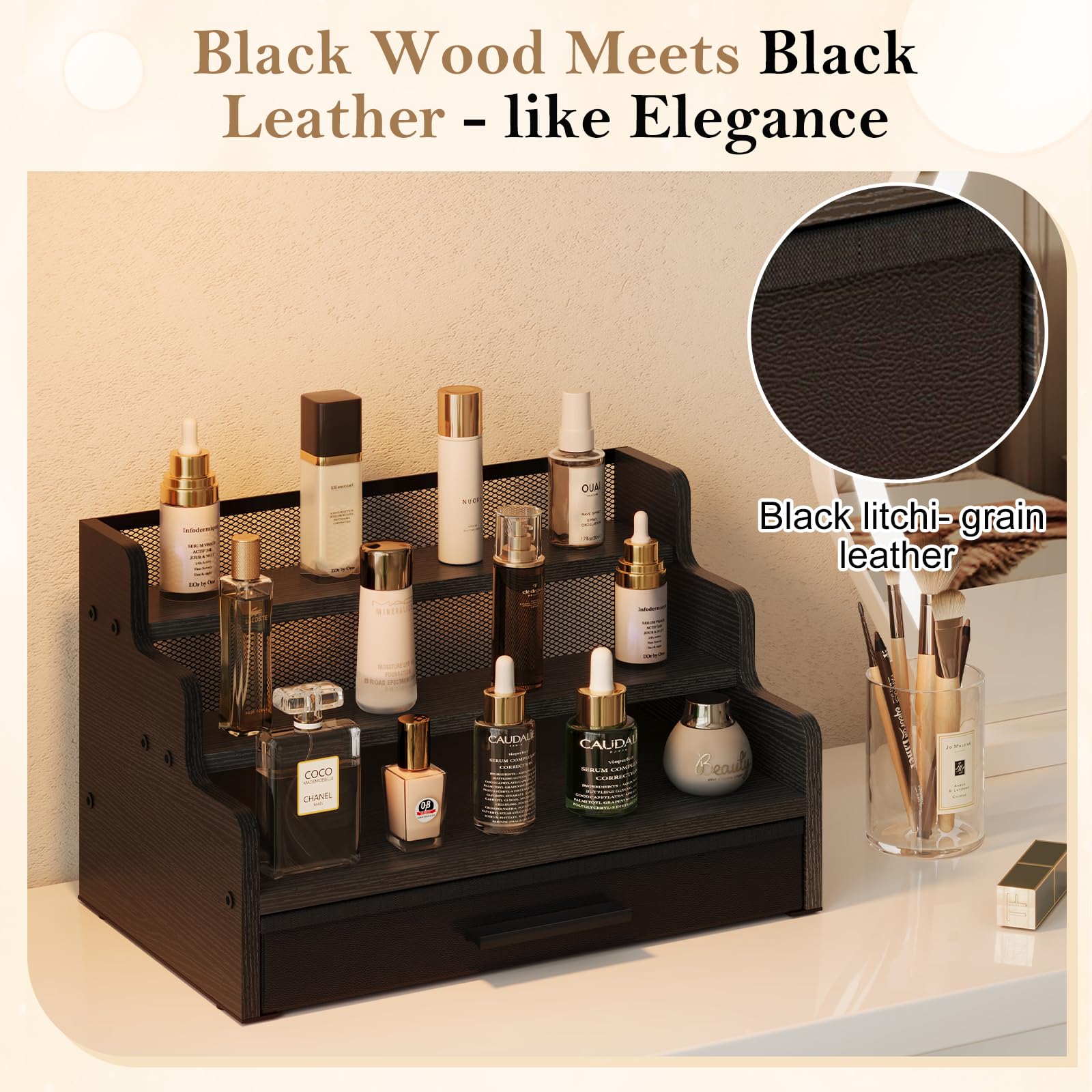 Yuzehuaza 7cm shelf height fits standard 50ml perfume bottles securely.