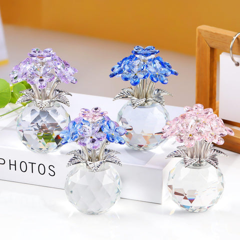 YWHL blue crystal flowers close-up, shimmering petals enhance romantic décor