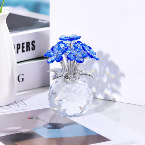 YWHL blue forget-me-not on table, fits cozy home office ambiance