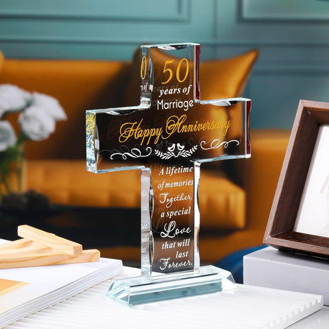 YWHL engraved cross message highlights lifetime memories for couples.