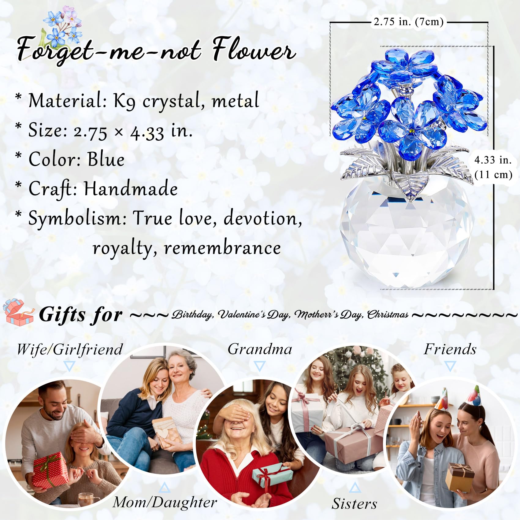 YWHL crystal flower bouquet detail, close-up, premium craftsmanship shines in sun