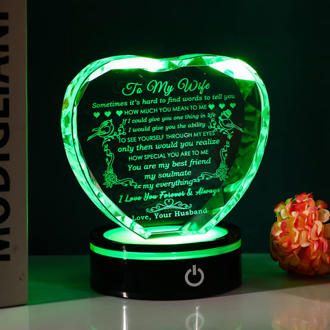 YWHL crystal heart gift box includes USB and cloth for gifting