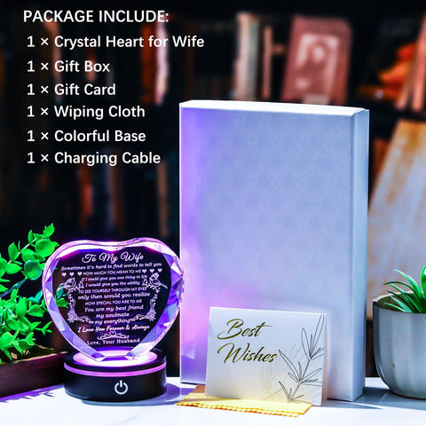 YWHL crystal heart packaged in a stylish gift box