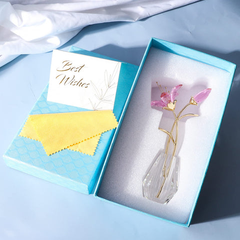 YWHL Crystal Lily close-up brilliance captures pink hue and facets.
