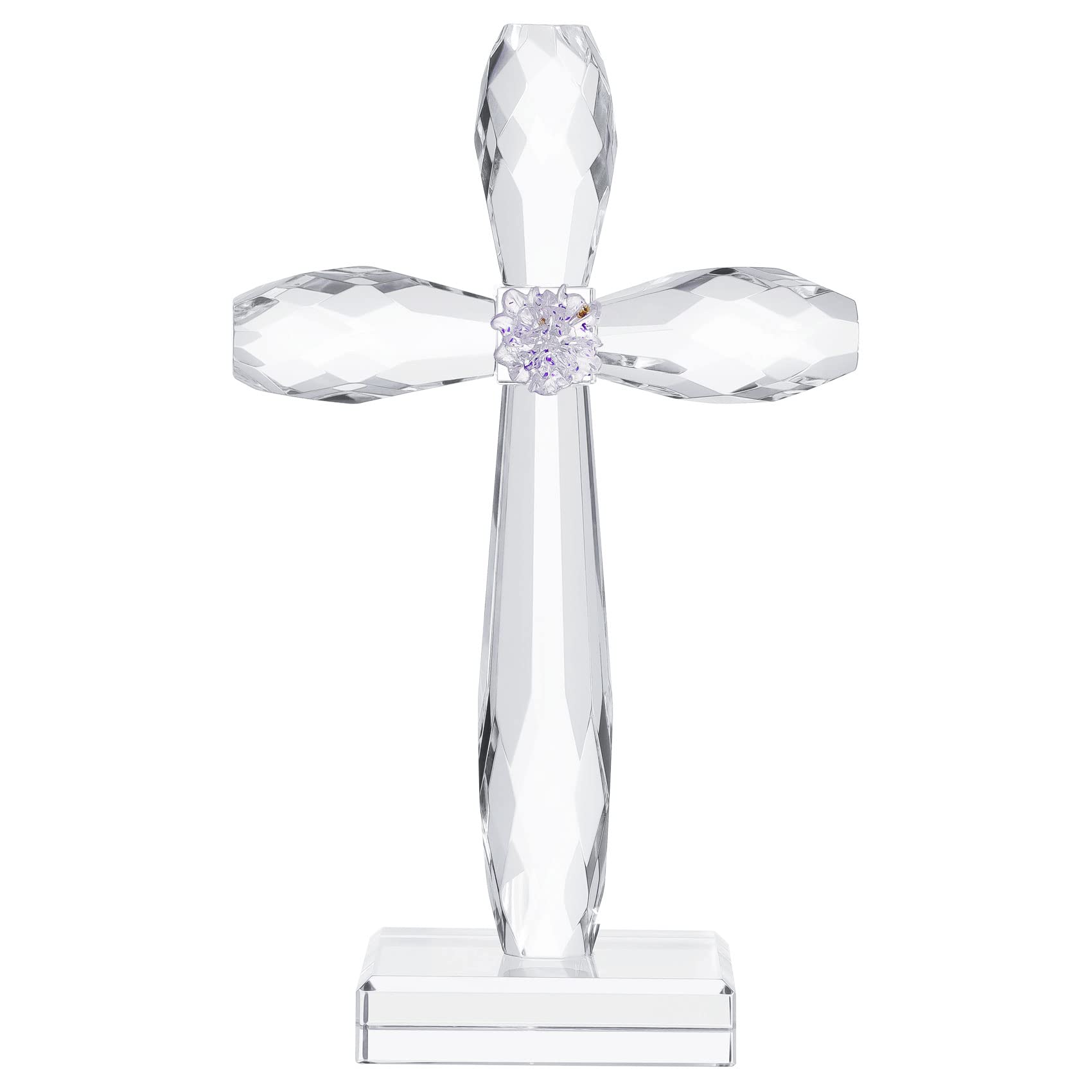 YWHL Crystal Standing Cross Decor close-up showing clarity and craftsmanship.
