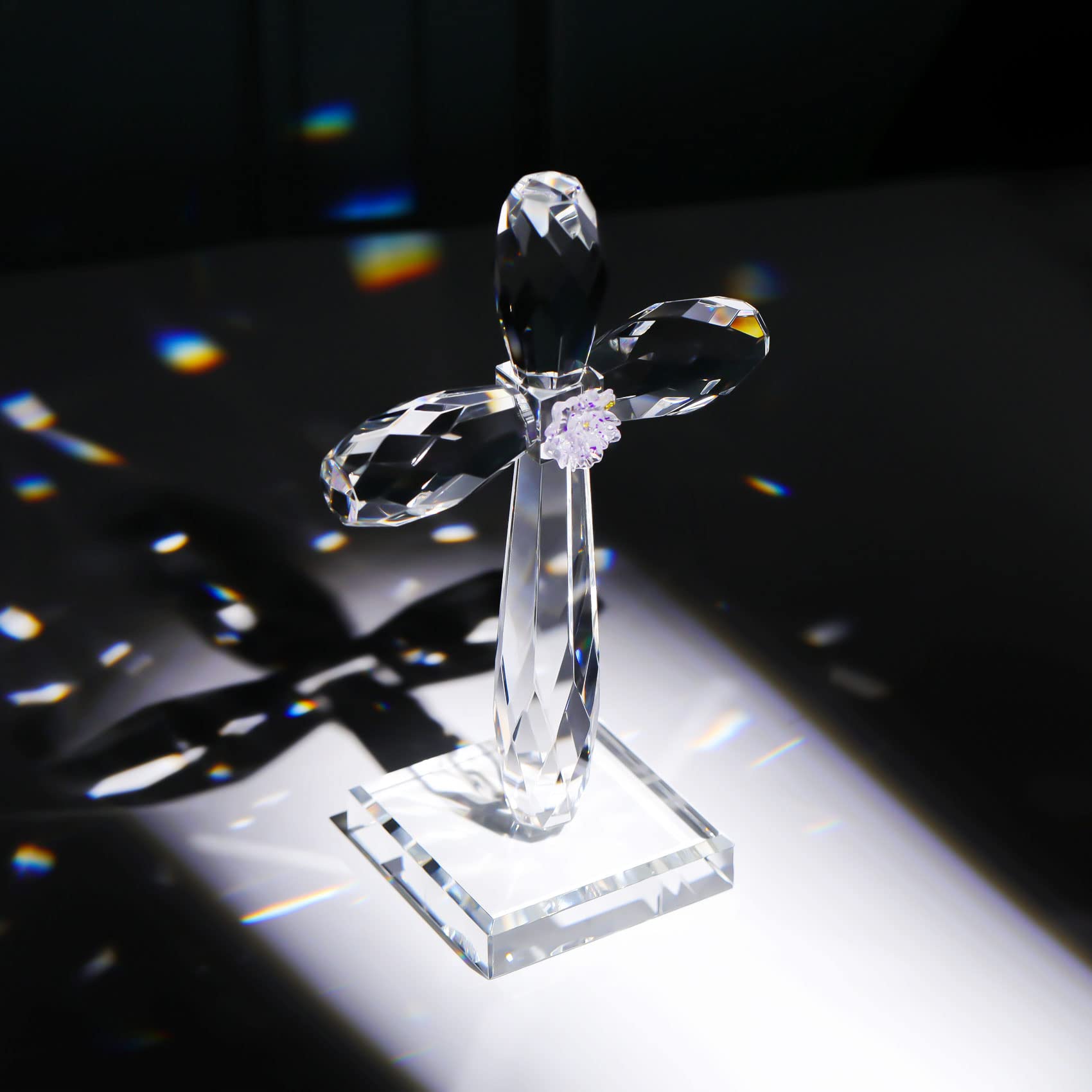 YWHL Crystal Standing Cross Decor dimensions 7.7 x 4.7 x 2.4 inches.