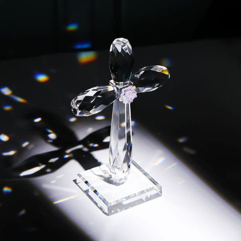 YWHL Crystal Standing Cross Decor dimensions 7.7 x 4.7 x 2.4 inches.