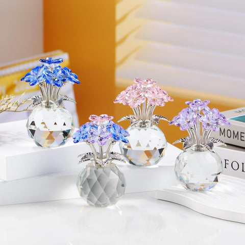 YWHL crystal stem and leaves detail, durable metal accents for lasting display