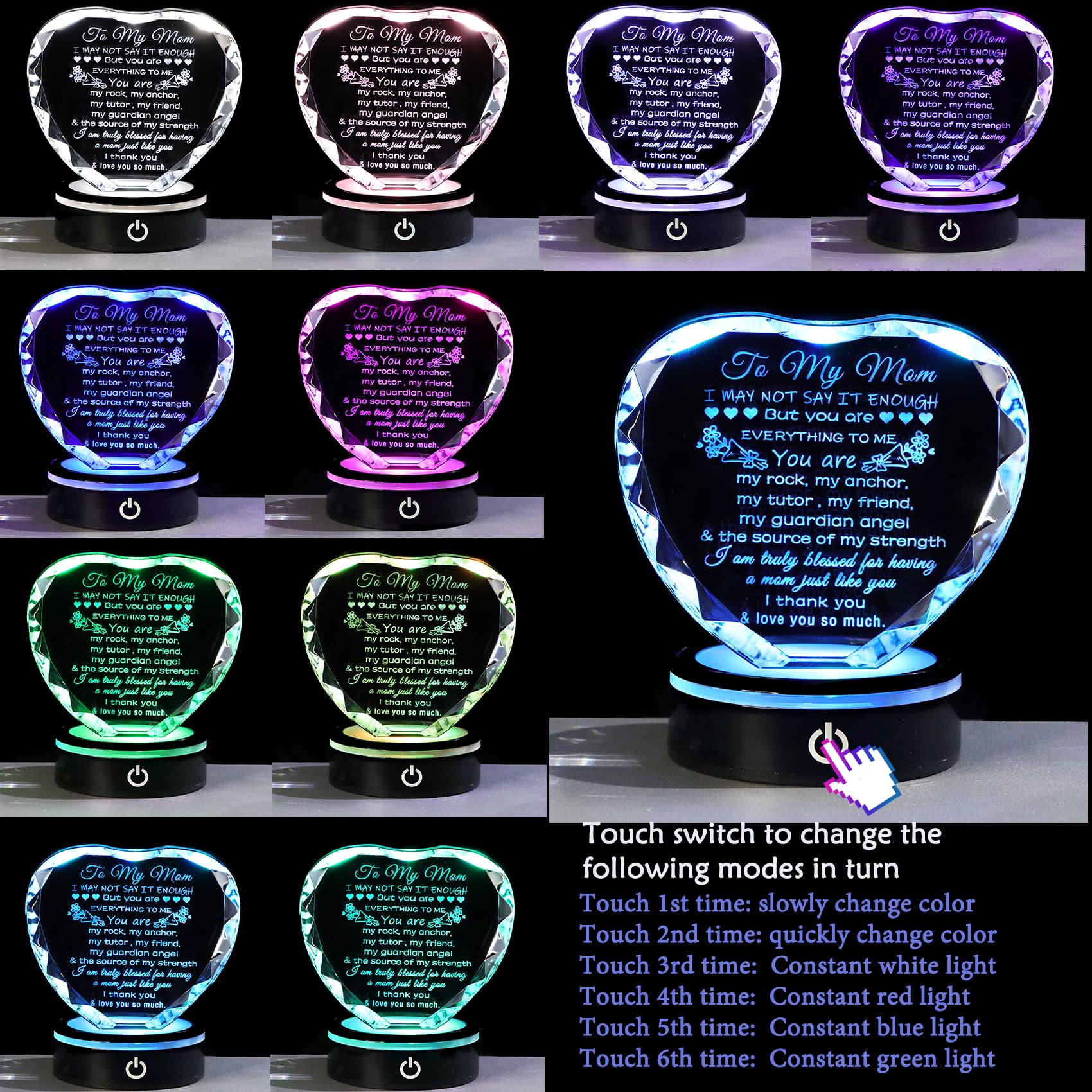 YWHL engraving detail shows loving words for mom's keepsake