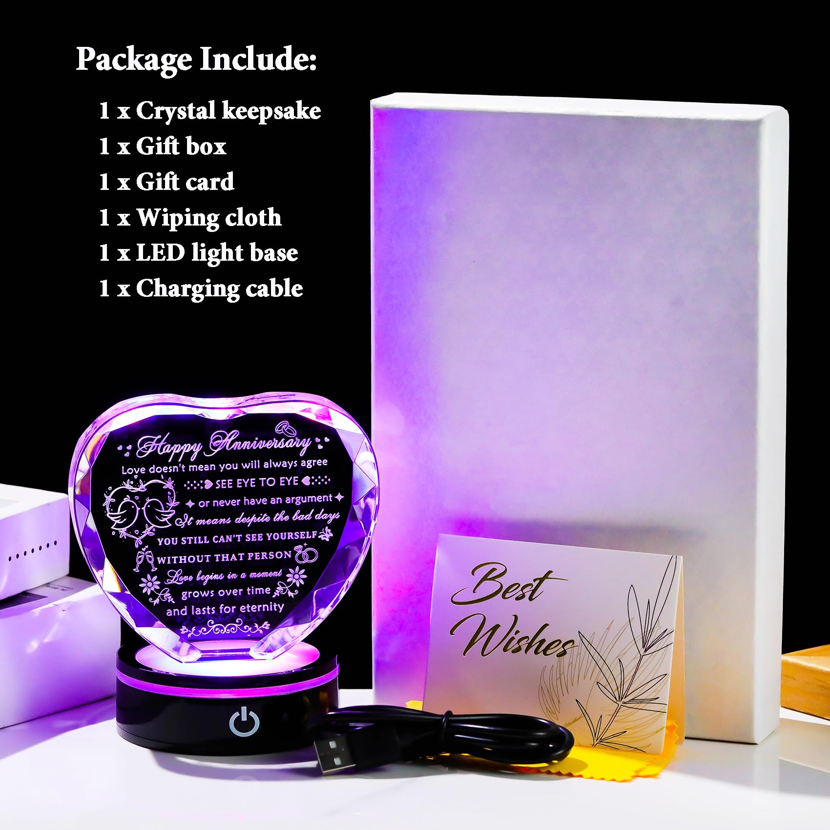Includes wipe cloth and charging cable for easy care