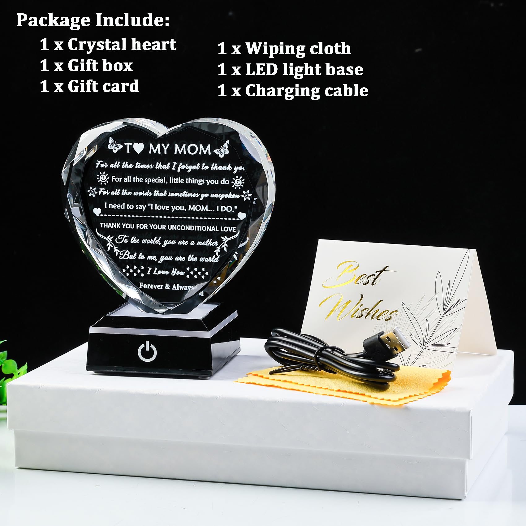 YWHL crystal keepsake doubles as soft night light and decor