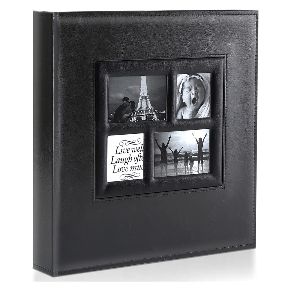 Ywlake photo album with open cover pocket for personalized outside photo display.